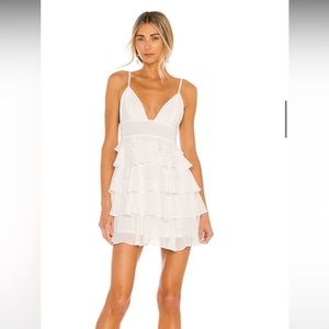 Roxanne White Ruffle Mini Dress